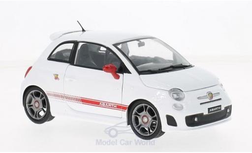 Fiat 500 F 1/24 Motormax Abarth bianco/rosso 2008 modellino in miniatura