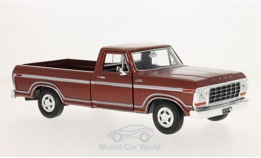 Ford F-1 1/24 Motormax 50 Custom metallico rosso 1979 modellino in miniatura