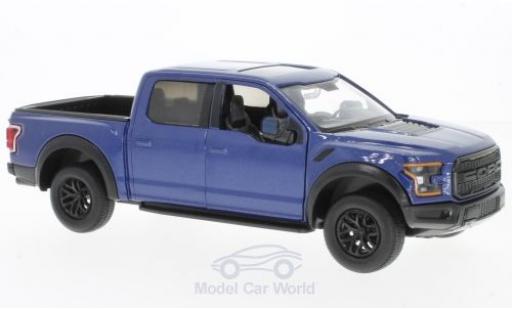 Ford F-1 1/24 Motormax 50 Raptor metallico blu 2017 modellino in miniatura
