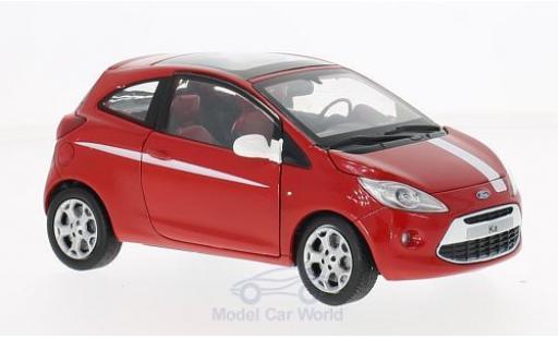 Ford Ka 1/24 Motormax rosso/bianco modellino in miniatura