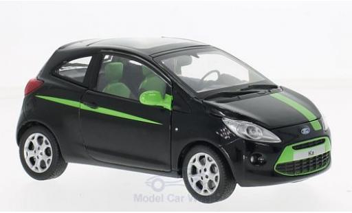 Ford Ka 1/24 Motormax nero/verde modellino in miniatura