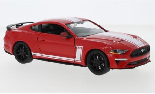 Ford Mustang 1/24 Motormax GT rosso/bianco 2018 modellino in miniatura