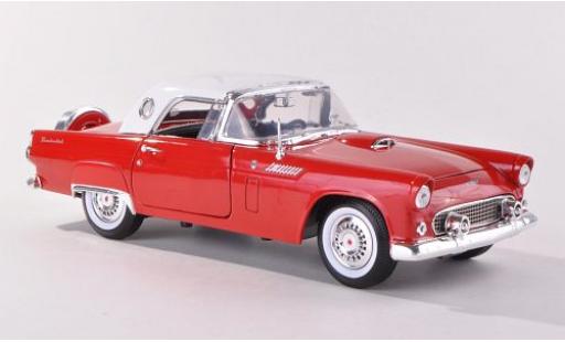 Ford Thunderbird 1/18 Motormax Hardtop rosso/bianco 1956 sans Vitrine modellino in miniatura