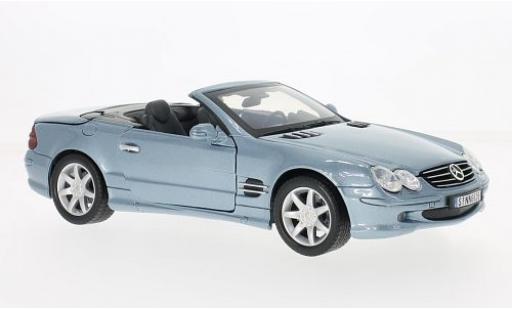 Mercedes Classe SL 1/18 Motormax SL 500 (R230) metallico blu 2002 modellino in miniatura