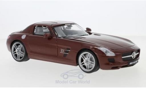 Mercedes SLS 1/18 Motormax AMG (C197) metallico marroneee modellino in miniatura