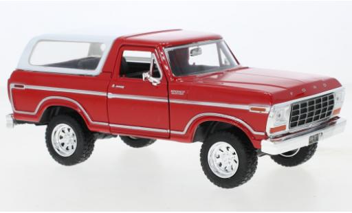 Ford Bronco 1/24 Motormax Custom rosso/bianco 1978 modellino in miniatura