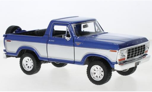 Ford Bronco 1/24 Motormax Ranger XLT metallise blu/d 1978 modellino in miniatura