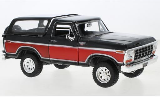 Ford Bronco 1/24 Motormax Ranger XLT nero/rosso 1978 modellino in miniatura