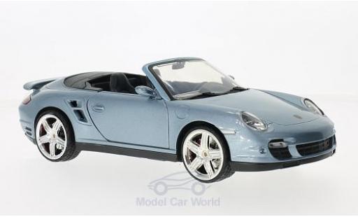Porsche 997 Turbo 1/18 Motormax 911 () Turbo Cabriolet metallico blu modellino in miniatura