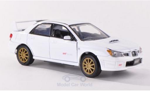 Subaru Impreza 1/24 Motormax WRX STi bianco modellino in miniatura