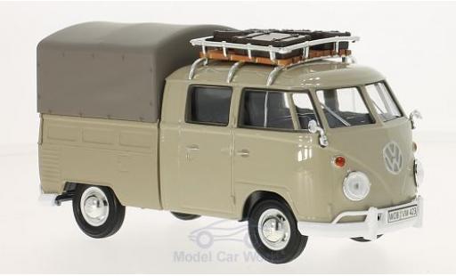 Volkswagen T1 B 1/24 Motormax beige Pick Up mit Dachgepäckträger und Plane modellino in miniatura
