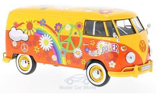 Volkswagen T1 B 1/24 Motormax giallo/Dekor Flower Power modellino in miniatura