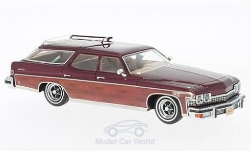 Buick Le Sabre 1/43 Neo Estate Wagon metallico rosso/Holzoptik 1974 modellino in miniatura