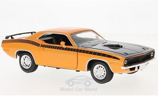 Plymouth Cuda 1/18 New Ray orange/nero 1970 modellino in miniatura