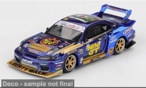 Nissan Silvia 1/64 Mini GT S15 LB-Super Silhouette Formula Drift 2025 Team Liberty Walk #555 1:64 modellino in miniatura