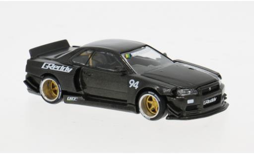 Modellini auto Nissan Skyline GT-R (R34) Kaido Works GReddy V2 grau 1999 1/64 Mini GT