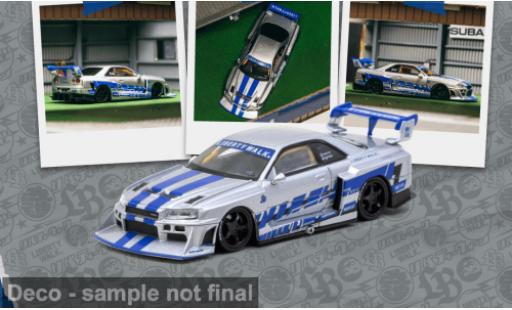 Modellini auto Nissan Skyline GTR (R34) silber/blau 2025 SUPER SILHOUETTE MGMINI 1/64 Tarmac Works