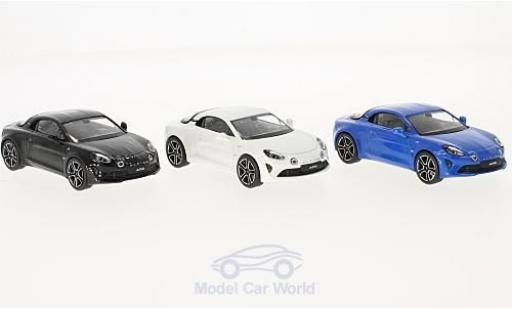 Alpine A110 1/43 Norev Renault Premiere Edition 3er-Set metallico blu/metallico bianco 2017 modellino in miniatura