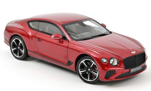 Bentley Continental 1/18 Norev GT metallico rosso 2018 modellino in miniatura