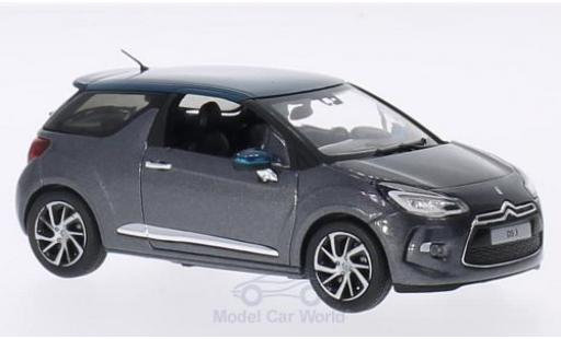 DS Automobiles DS3 1/43 Norev Citroen metallico grigio/metallico verde 2015 modellino in miniatura