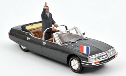 Citroen SM 1/43 Norev Presidentielle metallico grigio 1995 avec Figur: Jacques Chirac modellino in miniatura