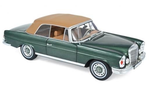 Mercedes 280 1/18 Norev SE (W111) Cabriolet metallico verde/beige 1969 modellino in miniatura