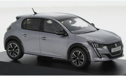 Peugeot 208 1/43 Norev GT Line metallise grigio/nero 2019 modellino in miniatura