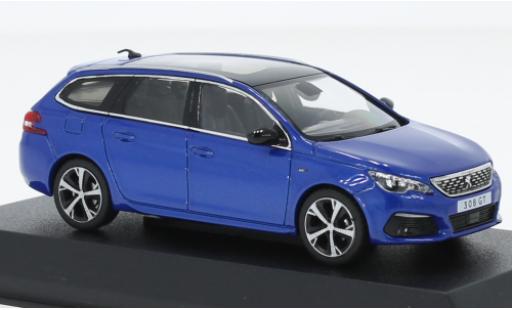 Peugeot 308 1/43 Norev SW GT metallise blu 2020 modellino in miniatura