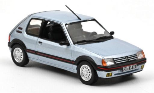 Peugeot 205 1/43 Norev GTI 1.6 metallico blu 1988 modellino in miniatura