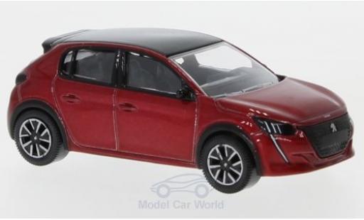 Peugeot 208 1/64 Norev metallico rosso 2019 modellino in miniatura