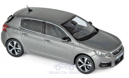 Peugeot 308 1/43 Norev GT metallico grigio 2017 modellino in miniatura