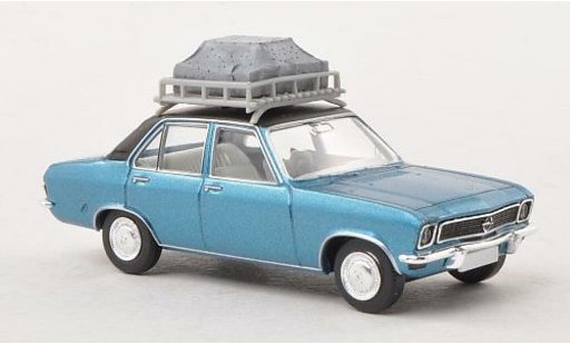 Opel Ascona A Base 1/87 Brekina blu/opaco-nero con tettogepack modellini auto