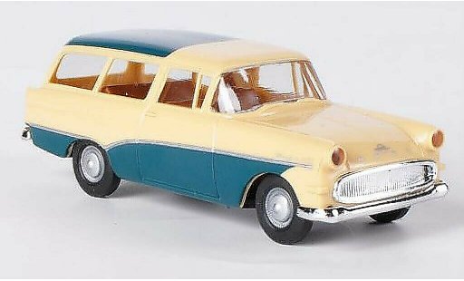 Opel Rekord P1 1/87 Brekina Caravan beige/blu-verde modellini auto