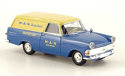 Opel Rekord P2 1/87 Brekina furgone MAN Kundendienst modellini auto