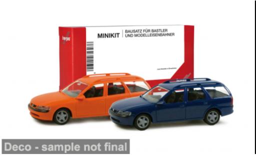 Modellini auto Opel Vectra Caravan orange/blau 1/87 Herpa MiniKit