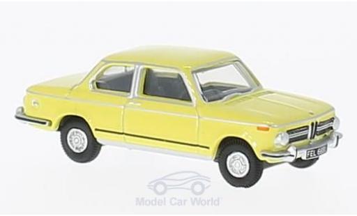Bmw 2002 1/76 Oxford giallo RHD modellino in miniatura