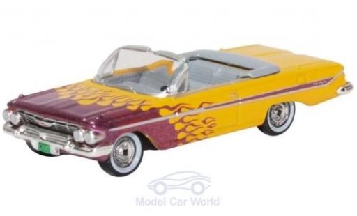 Chevrolet Impala 1/87 Oxford Convertibile giallo/metallico porpora 1961 Hot Rod modellino in miniatura