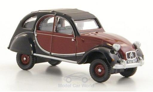 Citroen 2CV 1/76 Oxford Charleston rosso/nero RHD 1963 modellino in miniatura