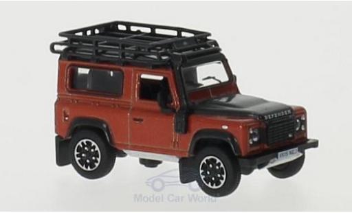 Land Rover Defender 1/76 Oxford 90 orange RHD Station Wagon modellino in miniatura