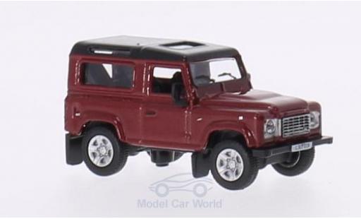 Land Rover Defender 1/76 Oxford 90 metallico rosso/metallico nero RHD Station Wagon modellino in miniatura