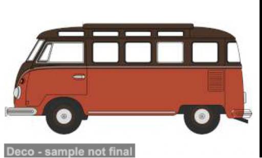 Volkswagen T1 1/76 Oxford Samba Bus rot/braun 1:76 modellino in miniatura