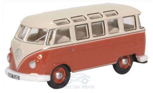Volkswagen T1 1/76 Oxford Samba Bus rosso/beige modellino in miniatura