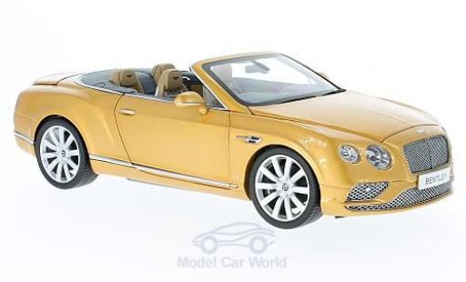 Bentley Continental T 1/18 Paragon GT Convertibile gold RHD 2016 modellino in miniatura