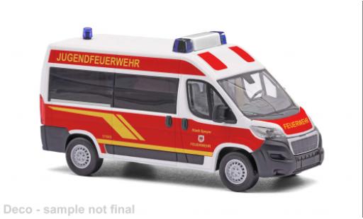 Modellini auto Peugeot Boxer Kasten 2014 Feuerwehr Speyer 1/87 Busch