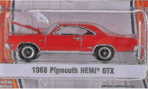 Plymouth GTX 1968 1/64 Greenlight HEMI rosso modellini auto