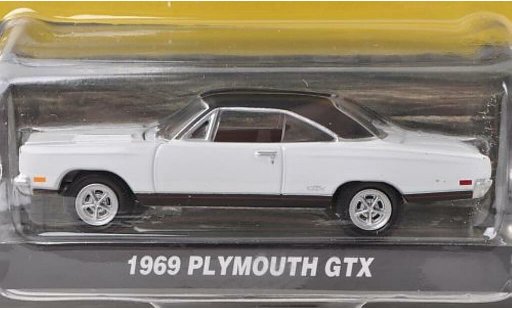 Plymouth GTX 1969 1/64 Greenlight bianco/opaco-nero modellini auto