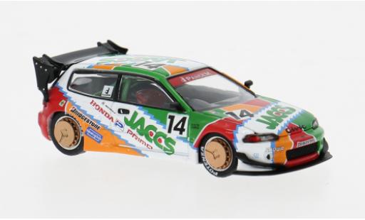 Honda Civic 1/64 Pop Race EG6 v1.5 weiss/Dekor 1:64 modellino in miniatura