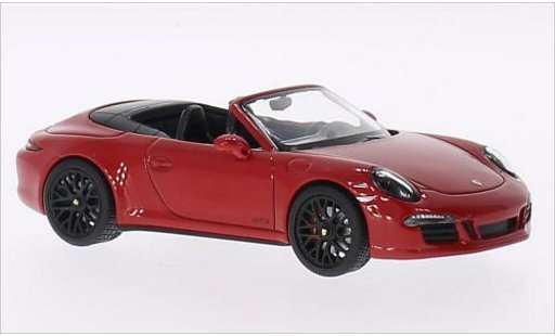 Porsche 911 GTS 1/43 Schuco Carrera 4 Cabrio rosso/nero 2014 modellini auto