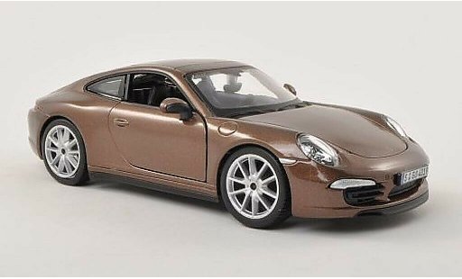 Porsche 911 S 1/24 Burago Carrera marrone modellini auto