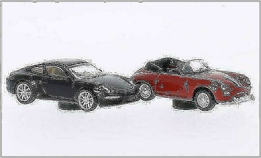 Porsche 911 Cabriolet 1/87 Schuco marrone + 356 Cabrio rosso modellini auto